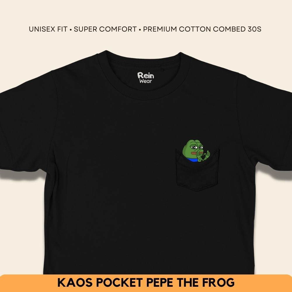 READY Kaos Pocket Kodok Sarangeo Sarange Love Cinta Pepe The Frog Bucin Baju Tshirt Katun Kantong Sa
