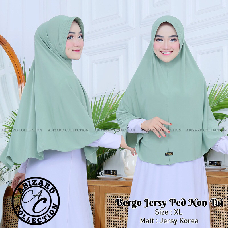 HIJAB BERGO JERSEY KOREA PED NON TALI/BERGO JERSEY DAILY PED NON TALI (Size XL)