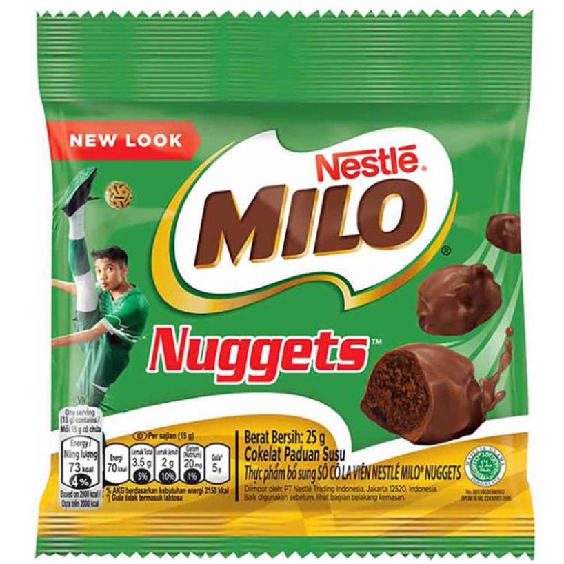 

Milo Nugget Nestle Cokelat Susu 25 Gram