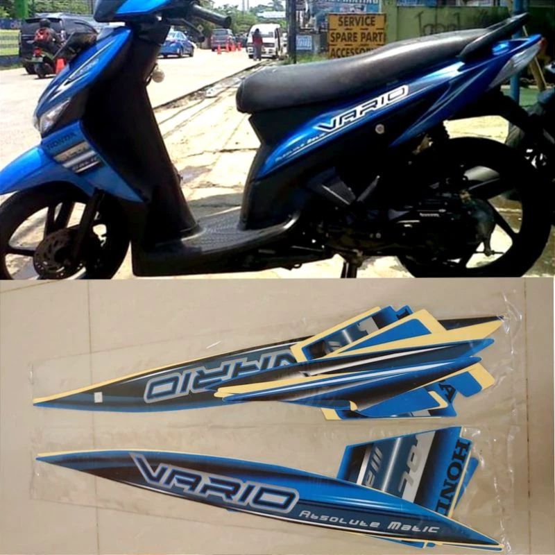 Striping stiker vario 110 karbu lama warna biru