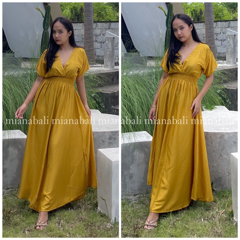 DRESS MOZA LENGAN POLOS