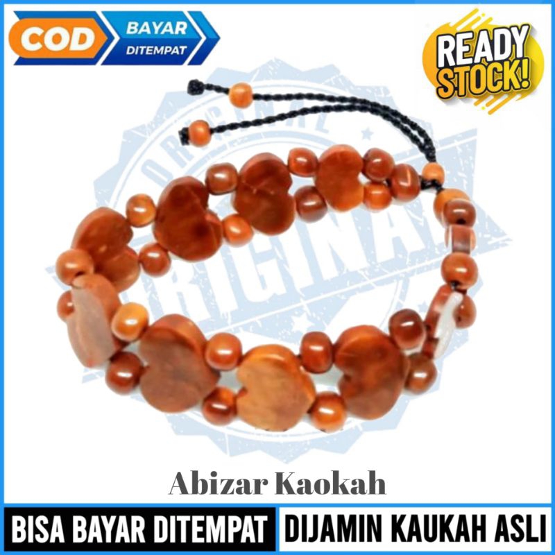 Gelang Kaukah Kokka Kaokah Asli 100% Original Motif Love Full Warna Coklat