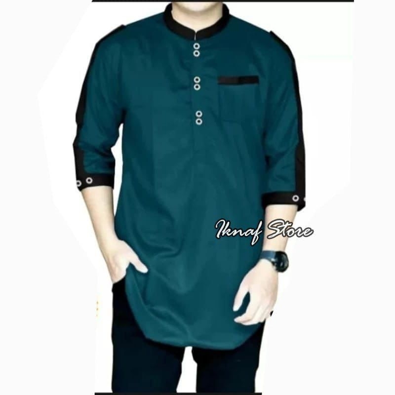 Baju Koko Kurta Zaka Lengan 3/4 Bahan Katun Terbaru