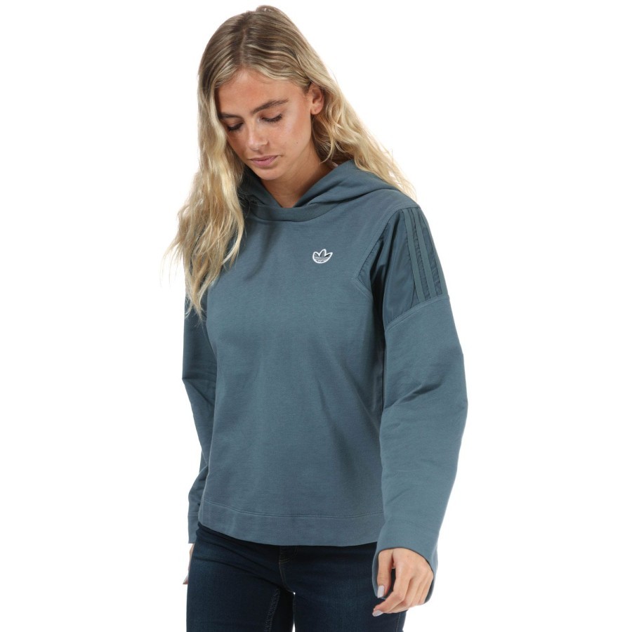 Sweater Hoodie Adidas Wanita Blue Grey Original