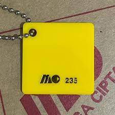 Custom Akrilik Lembaran Marga Cipta kuning solid 3mm Rp.34 per cm2