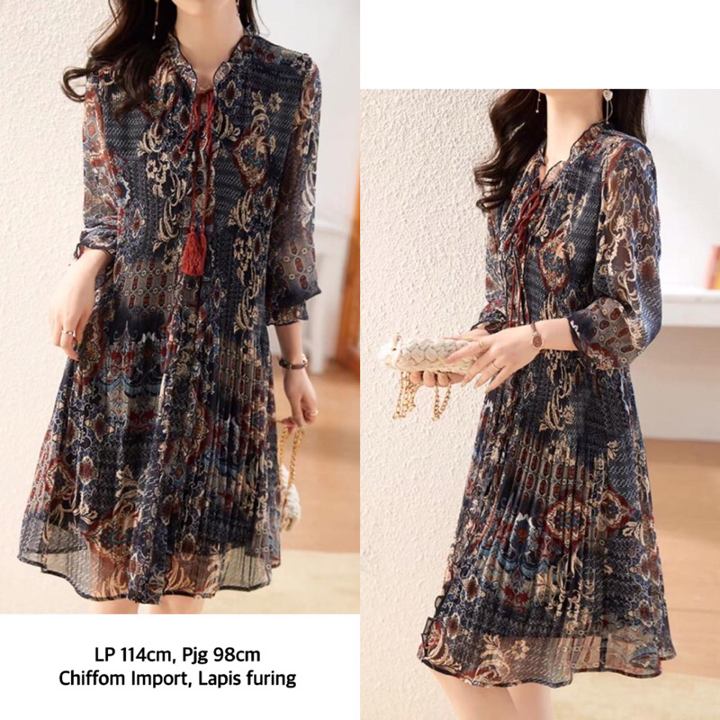 CF - Demia Pleated Loose Dress Import