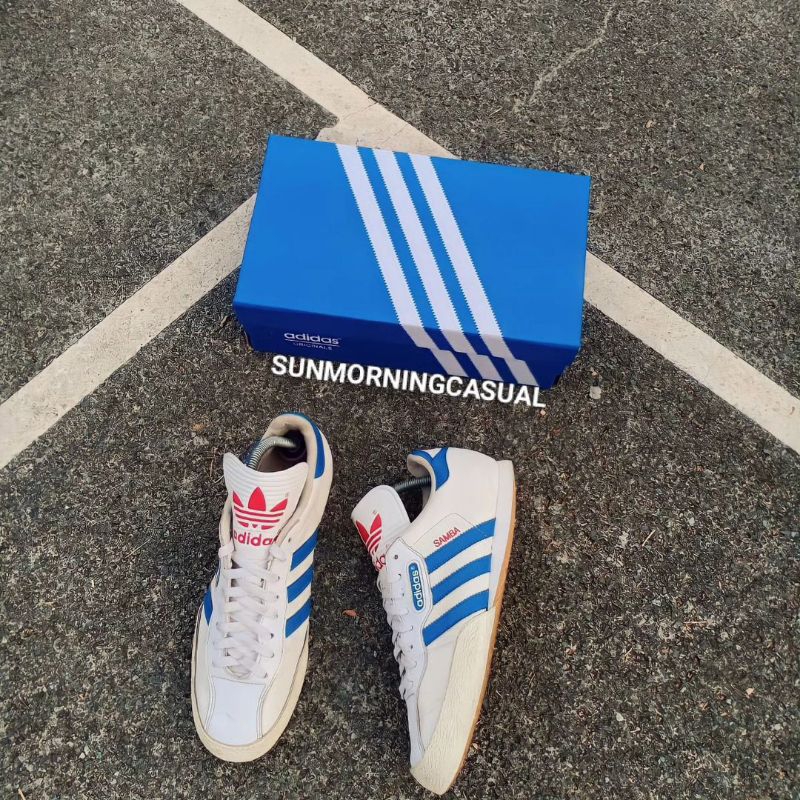 ADIDAS SAMBA SUPER WHITE BLUE