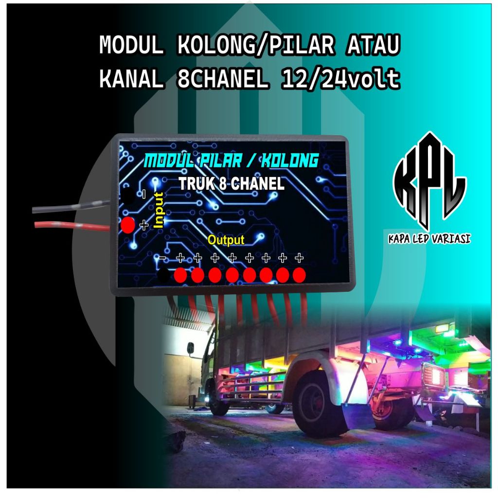 MODUL PILAR 12 VOLT .MODUL LAMPU TRUK , LAMPU TRUK MODUL KOLONG/PILAR ATAU KANAL 8 CHANEL 12/24volt