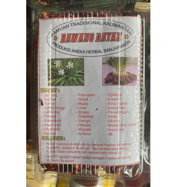 

Ramuan Tradisional Kalimantan Bawang Dayak Asli 100%