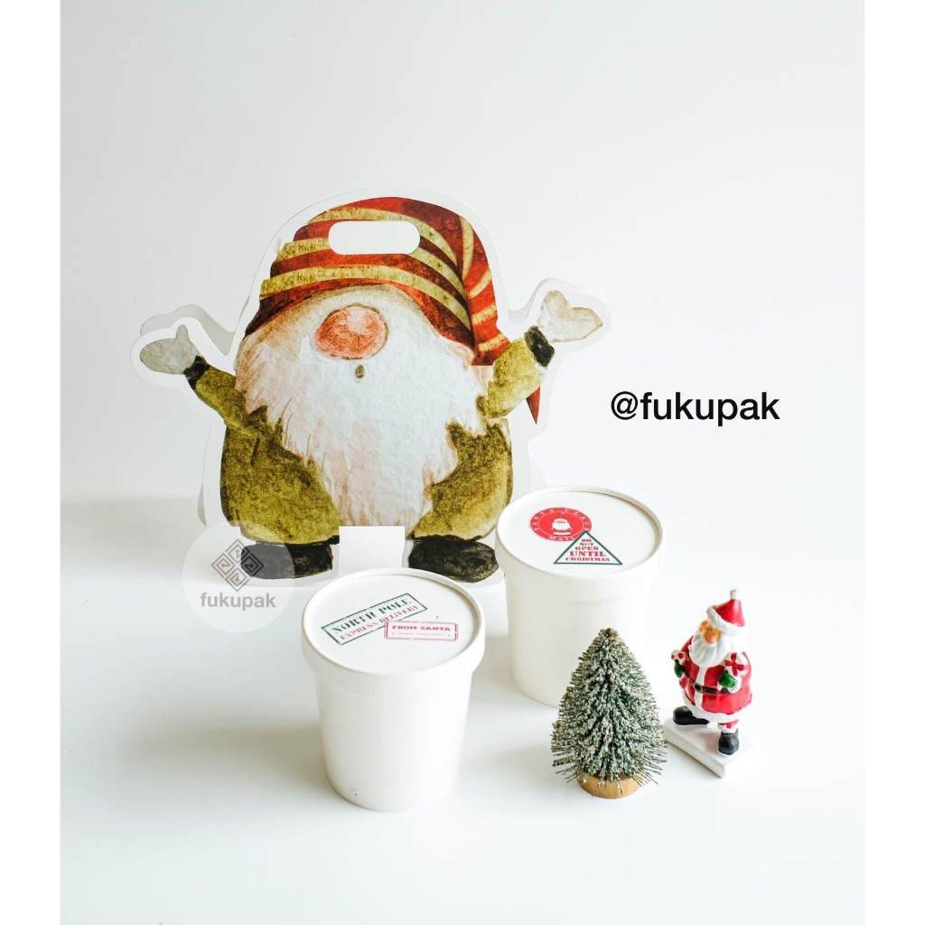 

Santa Carrier + White Bowl SET (10pcs) Tenteng Natal cookies brownies potong donat