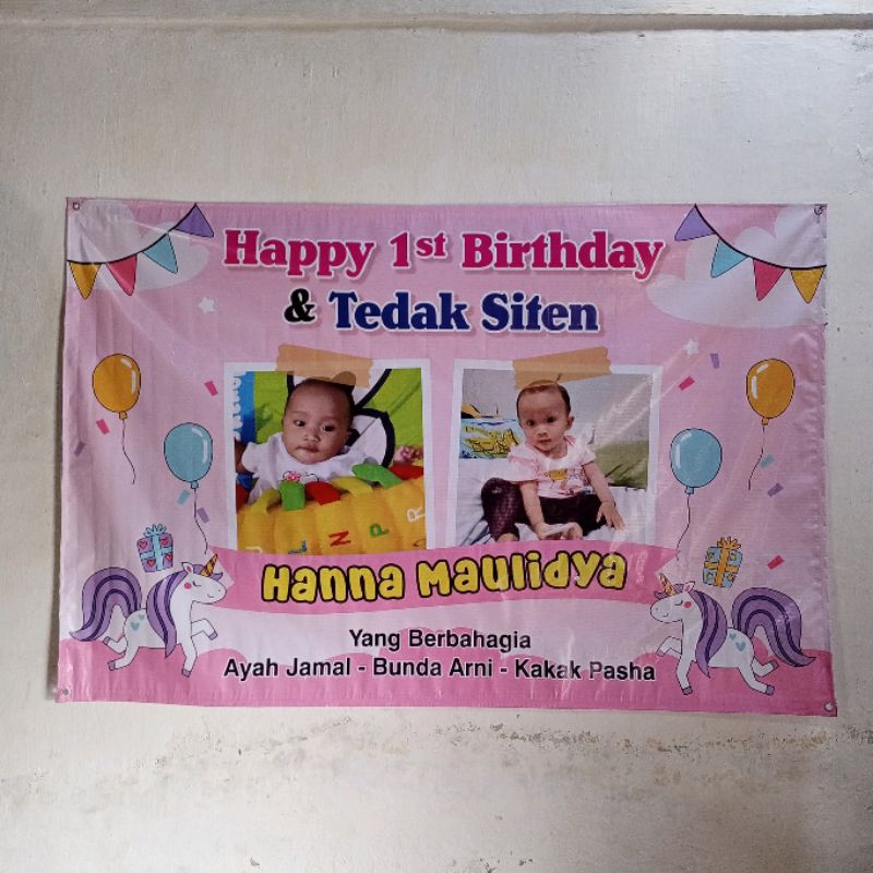 spanduk ulang tahun/spanduk ultah/benner ultah/banner happy birthday/spanduk ultah custom