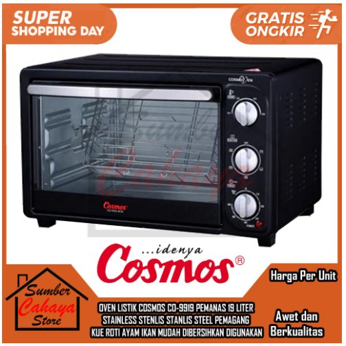 [Kargo] COSMOS OVEN CO 9919 OPEN LISTRIK LISTERIK KAPASIS 19L ELEMEN PANAS PEMANAS STAINLES STEEL ST