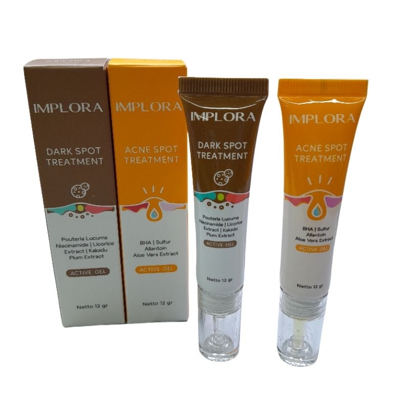 IMPLORA Serum Wajah Atasi Jerawat Dan Noda Hitam Active Gel 12gr Ori Bpom