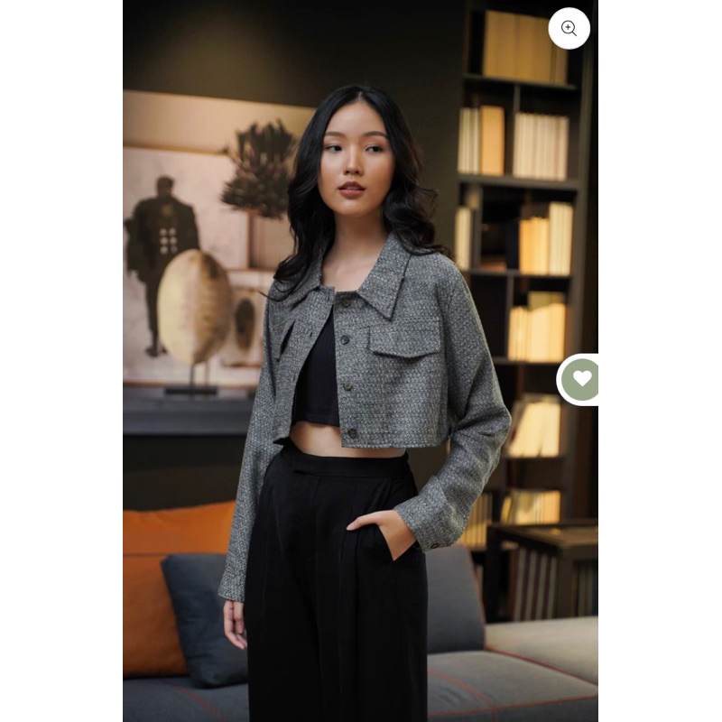 MAVEN COCO CROPPED JACKET IN DOWN PIPE PRELOVED