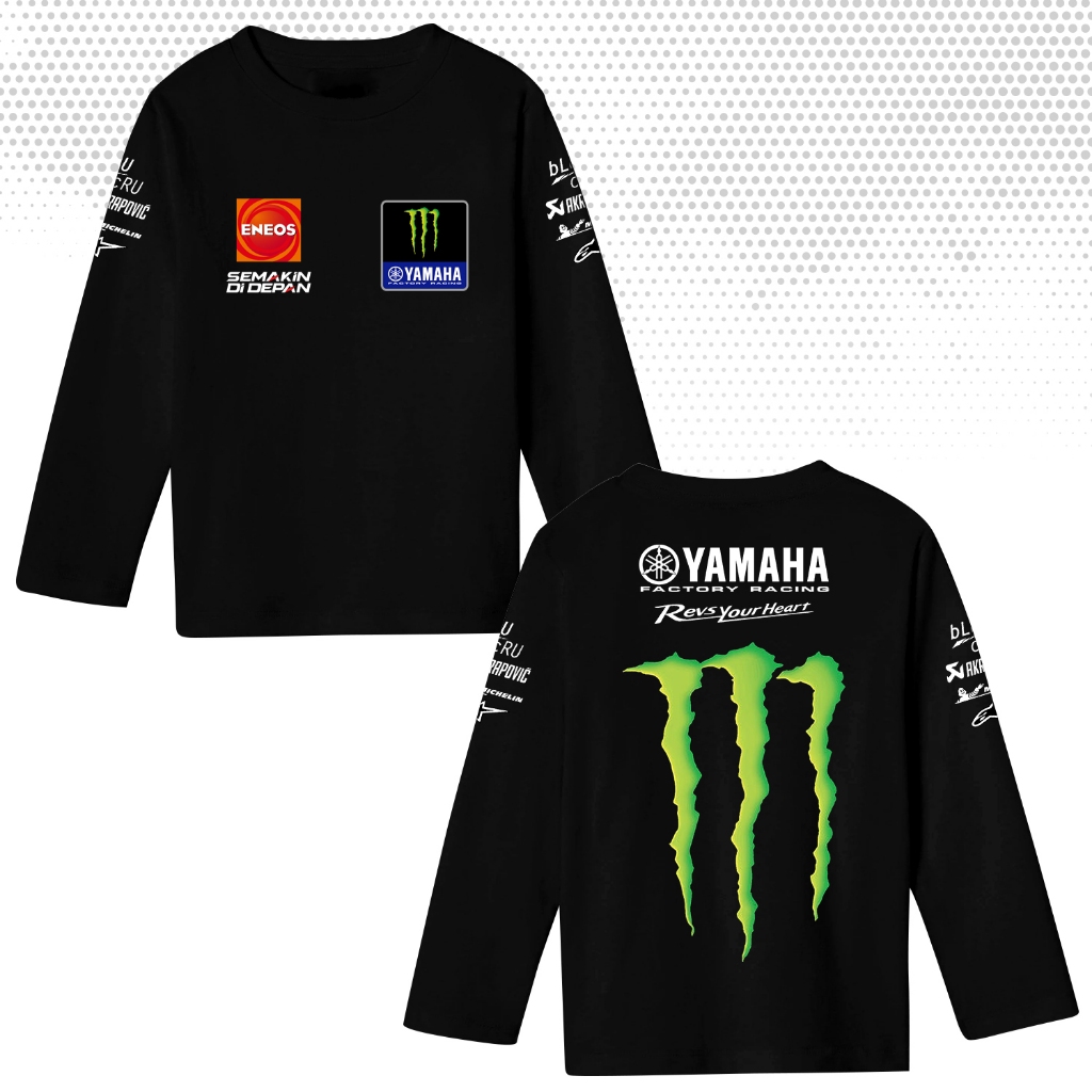 Kaos Atasan FABIO QUARTARARO Lengan Panjang Motogp Racing Team Monster BERGAYA STORE