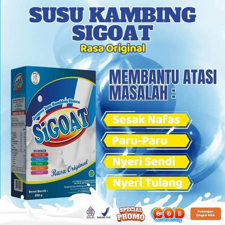 

SUSU KAMBING SIGOAT ASLI ORIGINAL isi 200gr Bismillah