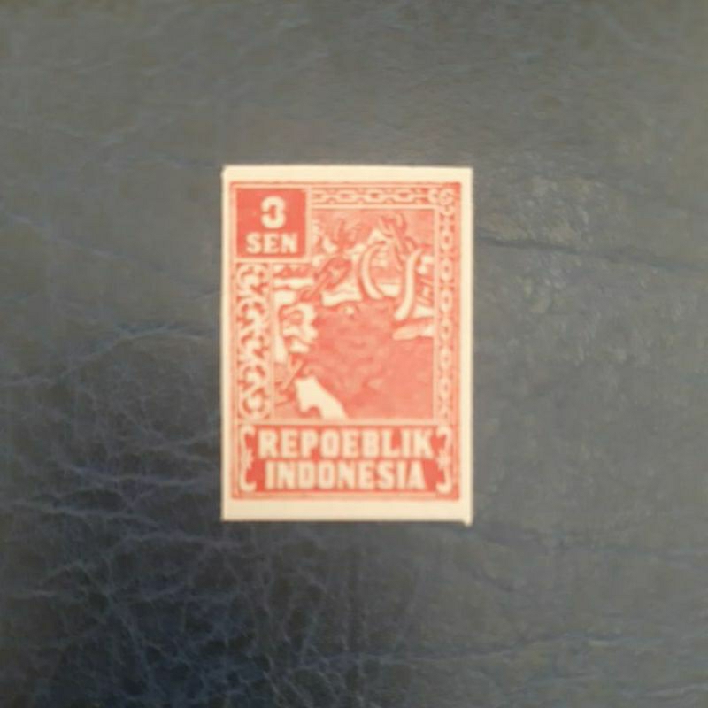 

Perangko prangko Revolusi 3 sen 1946 kepala Banteng