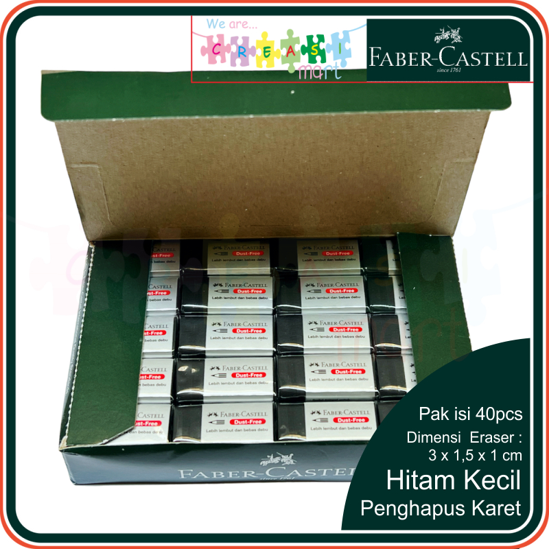 

Faber Castell Penghapus Karet Pak 40pcs Hitam Kecil Eraser Tanpa Debu