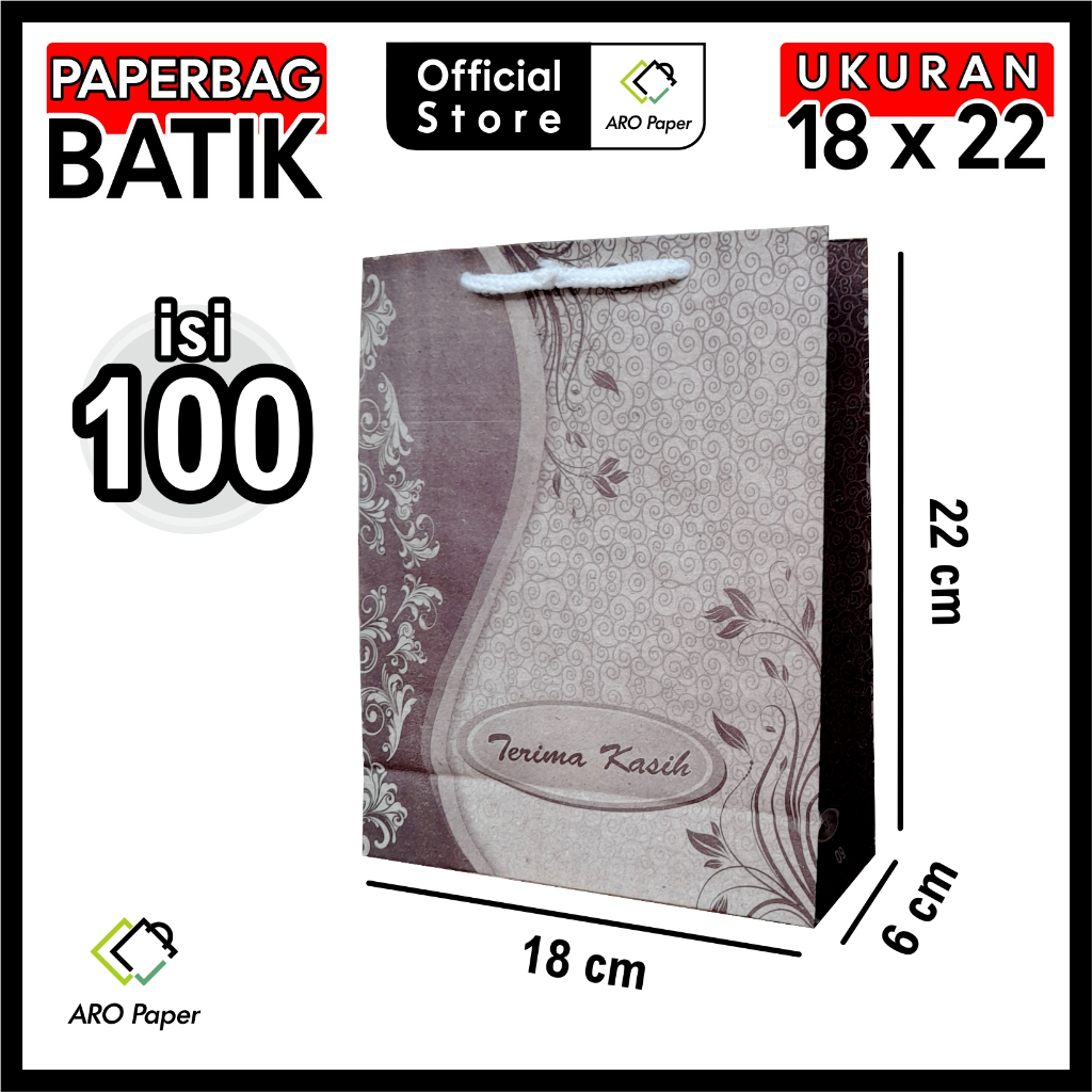 

Paper Bag Batik | Ukuran 18x6x22 cm (Isi 100 pcs)
