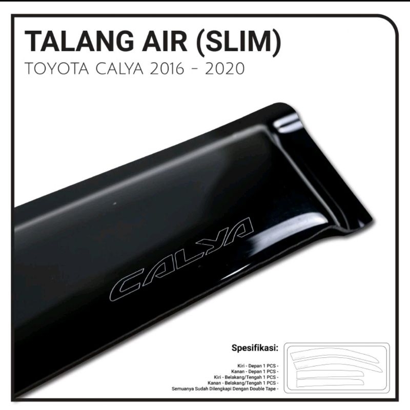 CALYA SIGRA 2016 2018 2020 2021 2022 2024 2025 TALANG AIR SIDE VISOR PENAHAN HUJAN MOBIL HITAM SLIM 