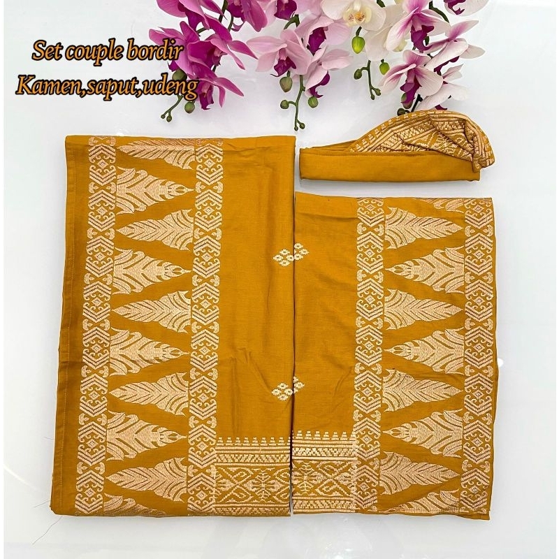 Set Couple Songket Setelan Keluarga Songket Bordir Tumpal Premium