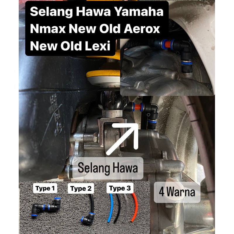 Selang Hawa CVT Nmax Aerox Lexi freego New/Old Selang hawa angin cvt aerox new old nmax old nmax new
