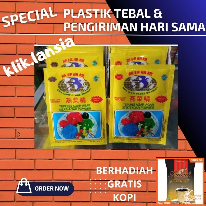 

agar-agar swallow globe bola dunia 1 sachet 7 gr super murah grosir