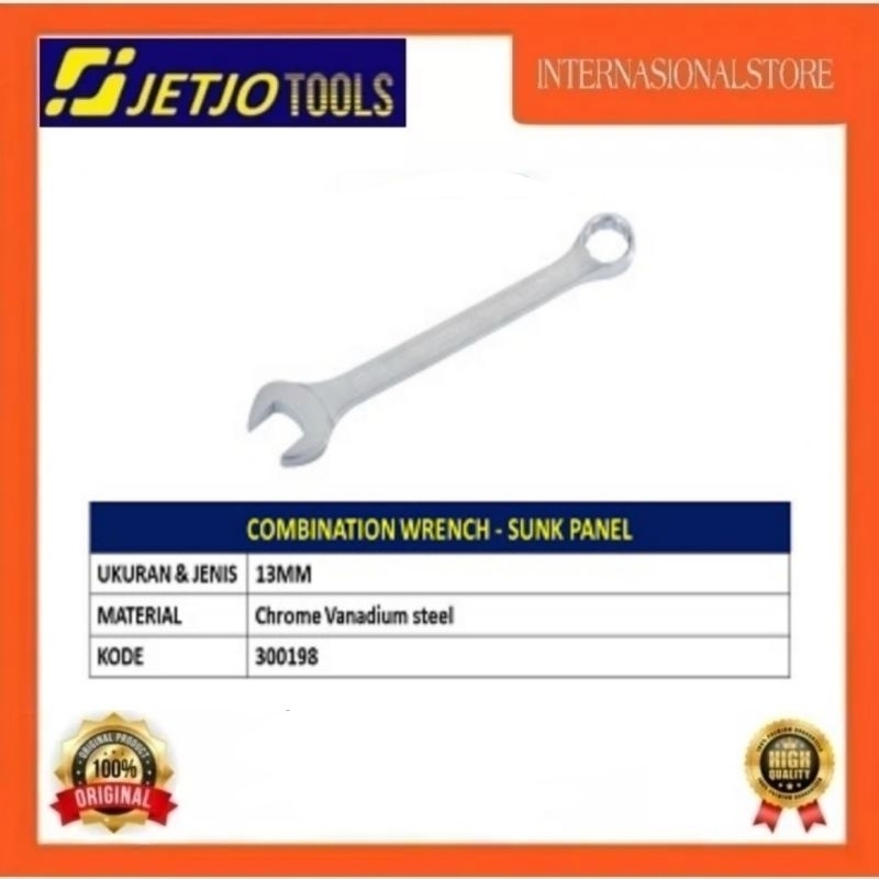 KUNCI RING PAS COMBINATION WRENCH SUNK PANEL 13MM JETJOTOOLS 300198