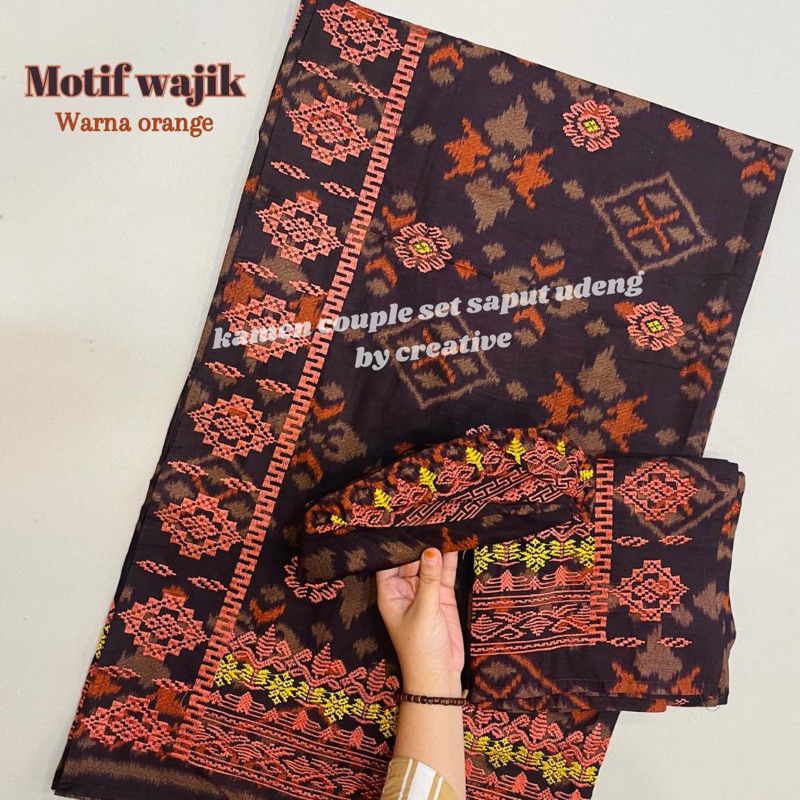 Set Couple Udeng Saput Kamen by Creative | Kamen Couple | Couple Endek | Pakaian Adat Bali