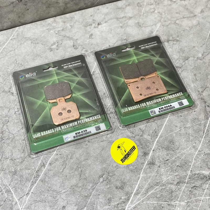 Elig Brake Pad / Kampas Rem Depan Sintered Original For Kaliper Brembo 2P / 4 PISTON 1 PIN