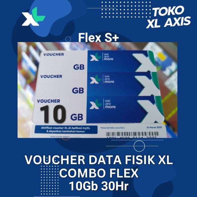 Voucher Data XL Vocer Combo Flex S+ 10gb 30Hr