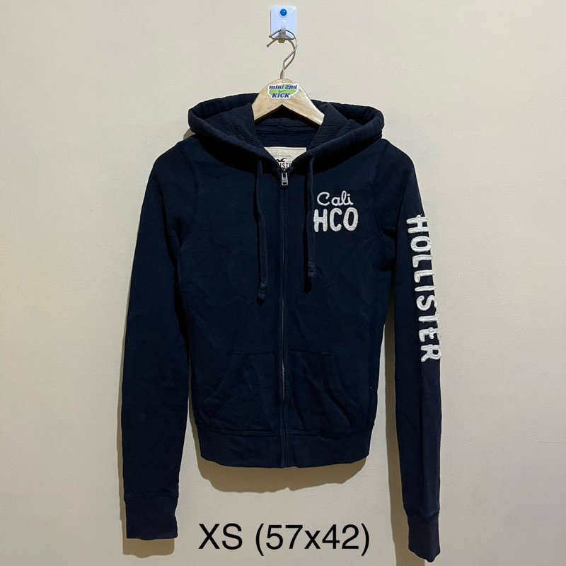 Jaket Zip Hoodie HOLLISTER Black sz XS, zh who, hd WHO.a.u, zh ABERCROMBIE & FITCH