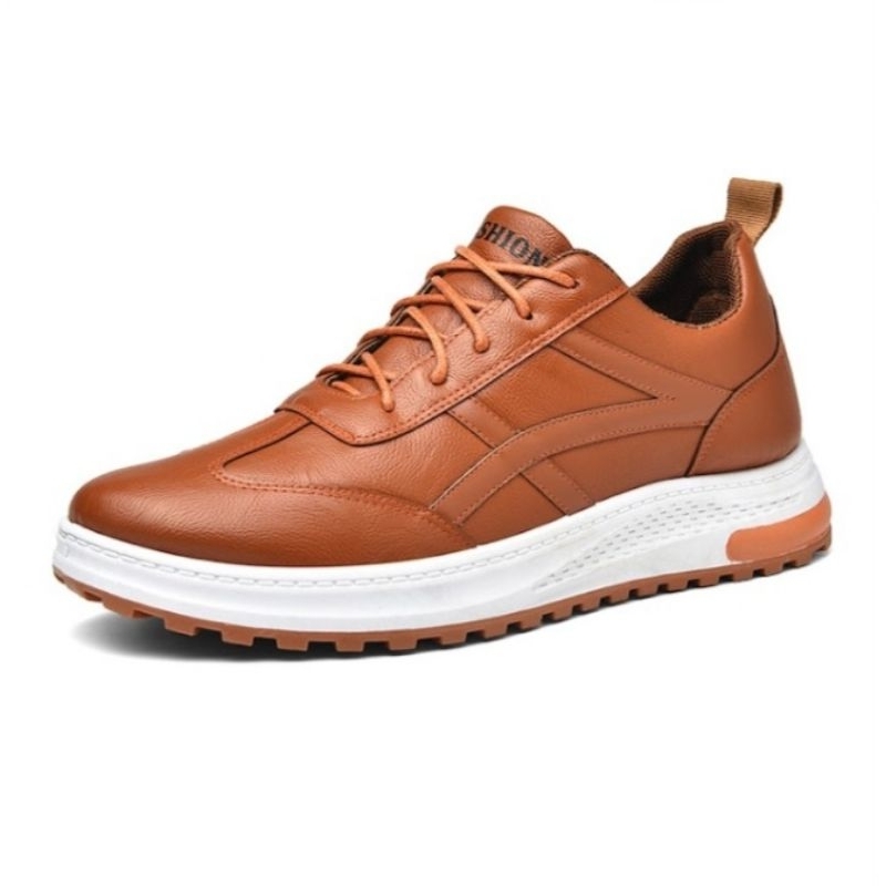 Sepatu Kulit Pria Import Original Premium Casual Keren 100% - Sepatu Casual Sneakers Kulit Sintetis 