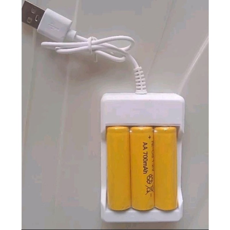 USB + BATEREI AA RECHARGE /BATERAI AA BIASA