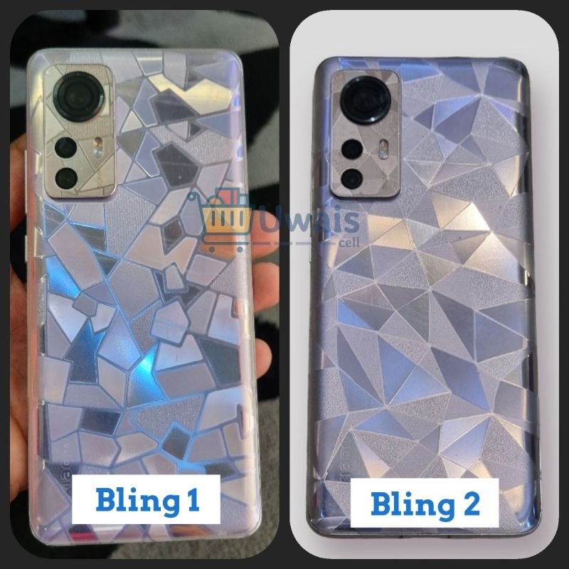 Backskin garskin skin pelindung belakang hp 3D unik lucu keren glitter Oppo A17 A57 A5s A12 A11k A3s