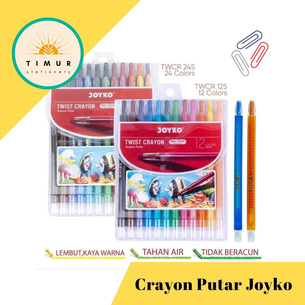 

Krayon Putar Joyko / Twist Crayon 12 Warna per Set