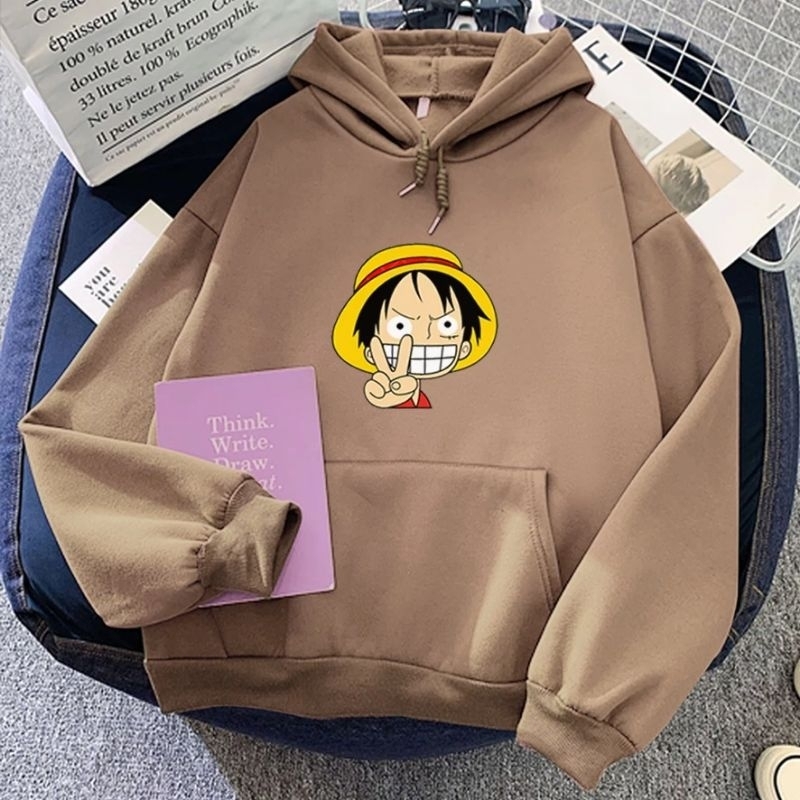Jaket Hoodie Anak Anime One Piece D'Luffy || Sweater Hoodie Anak Anime D'Luffy