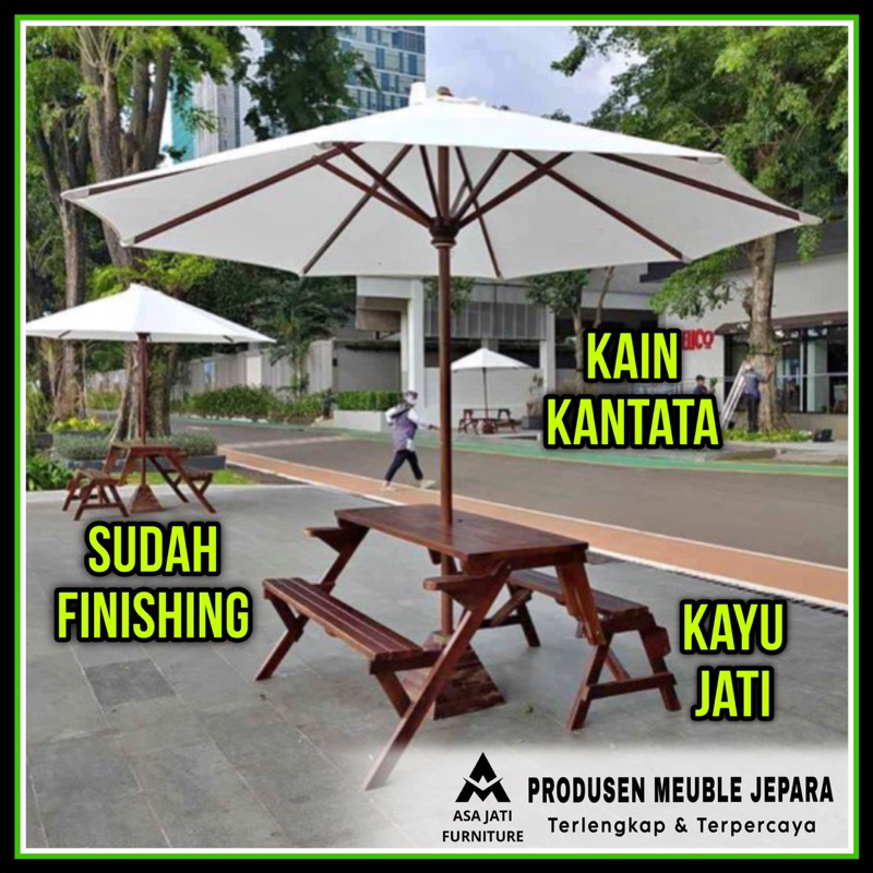 Set Payung Kursi Dengan Kursi Magic Set Payung Bangku Magic Set Payung Taman Cafe Outdoor