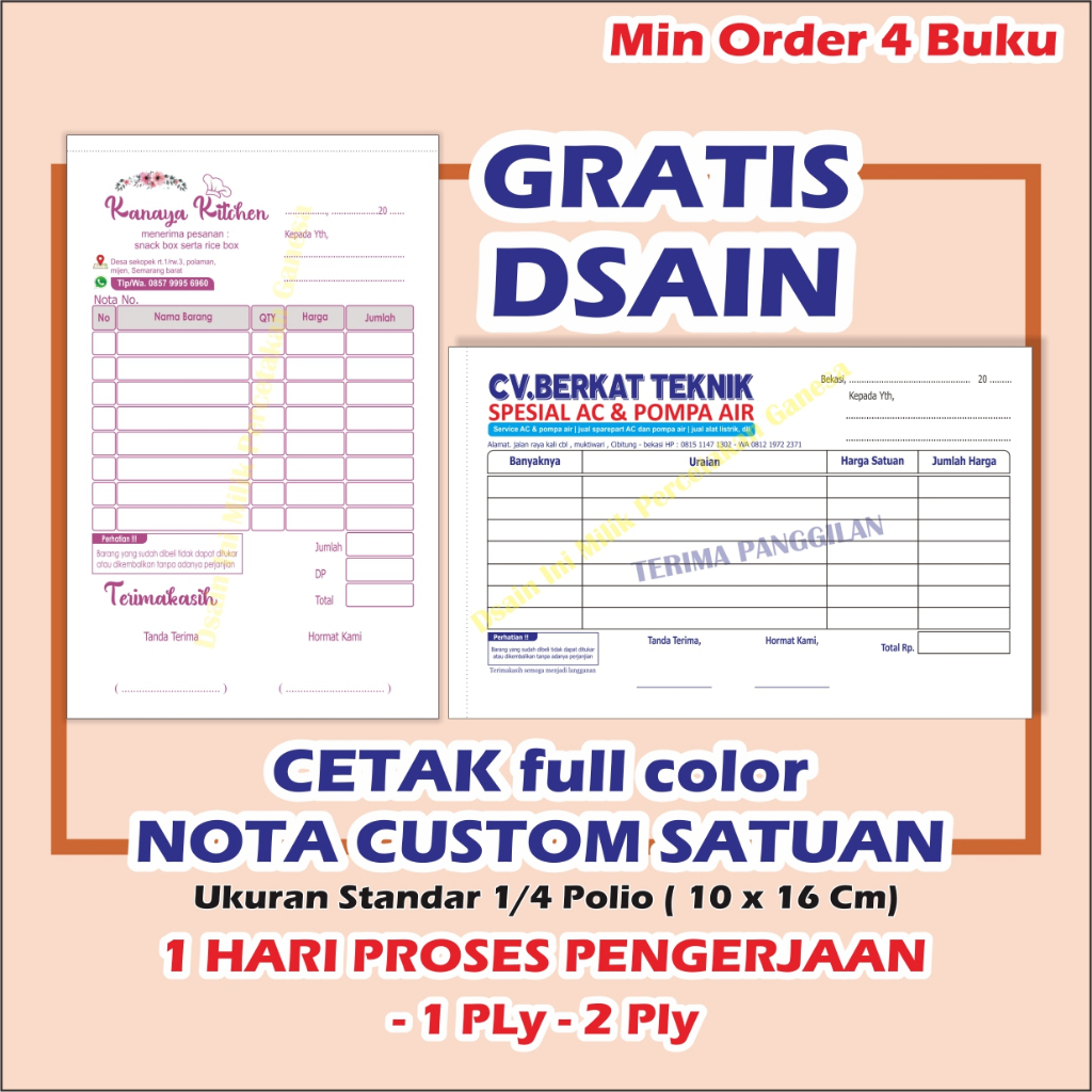 

SEDANG PROMO Cetak Nota custom nama toko sendiri Nota laundry 2 rangkap Nota olshop nama sendiri