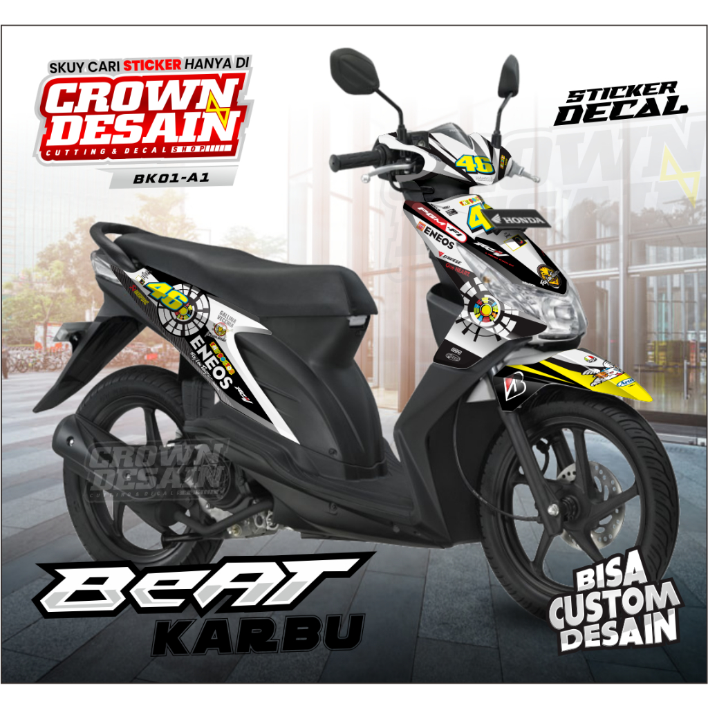 Decal Stiker Honda BEAT KARBU 2008 2009 2010 2011 Full Body - Decal BEAT KARBU OLD - Variasi Stiker 
