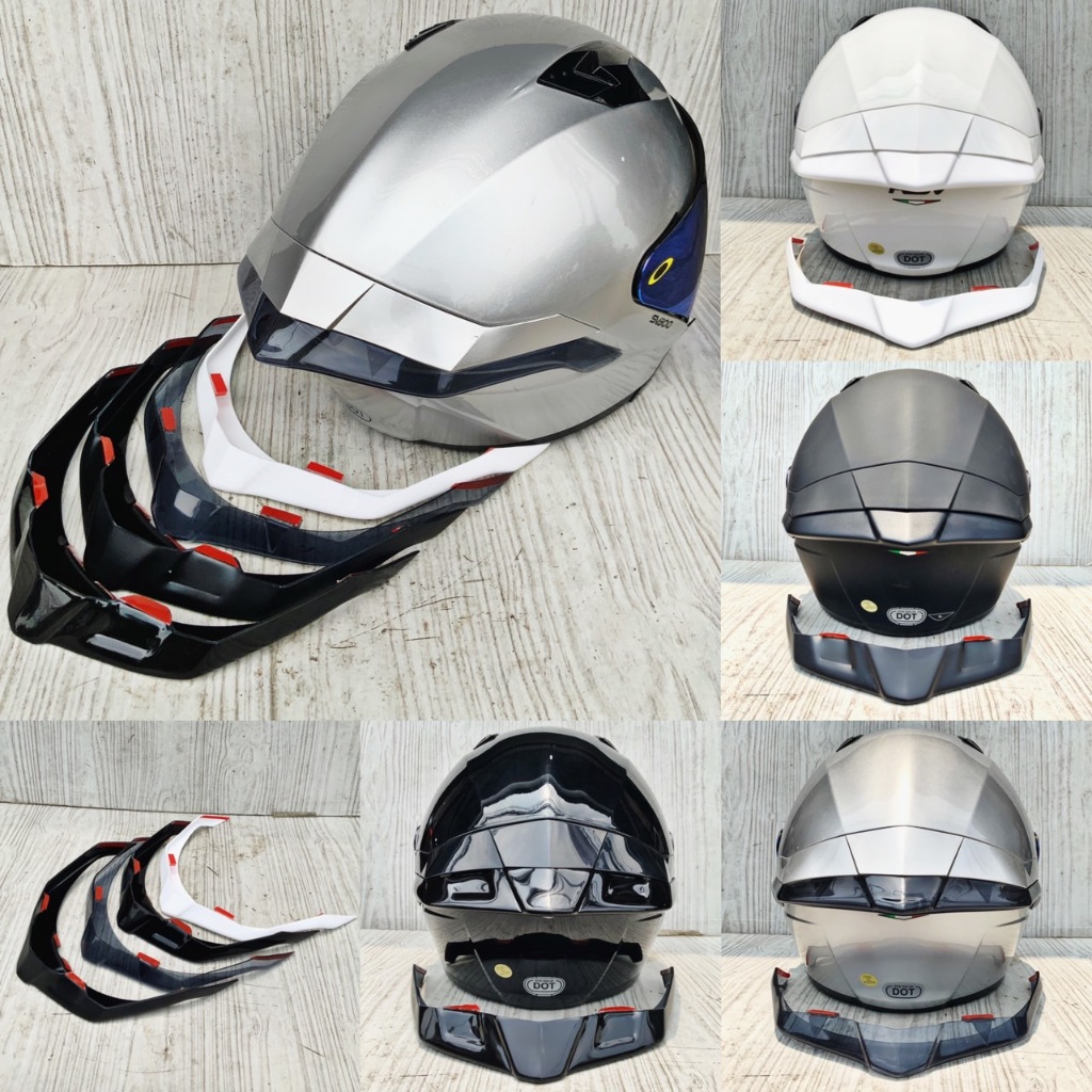 SPOILER 3D HELM RSV SV300 / SPOILER RSV HALF FACE PUTIH-BLACK DOF-CLEAR-SMOKE