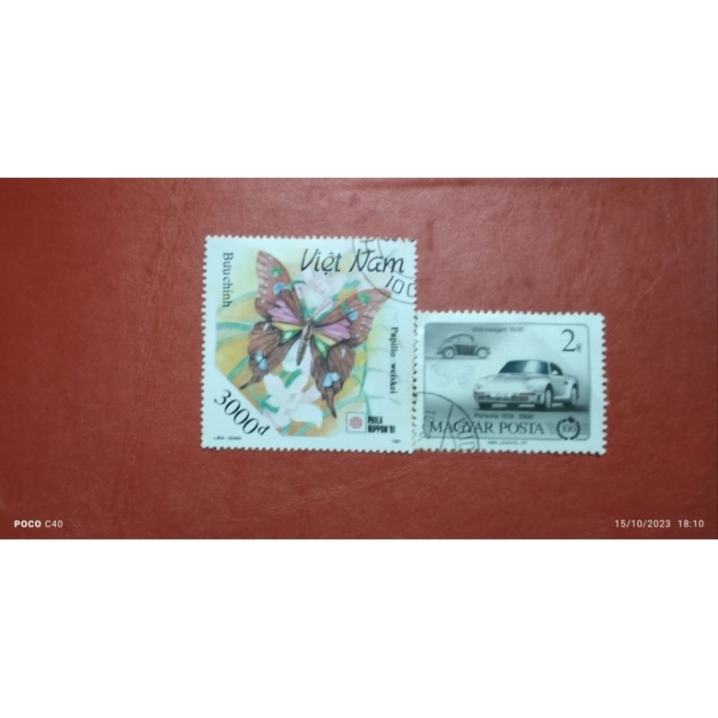 

koleksi filateli 2 perangko mancanegara asli