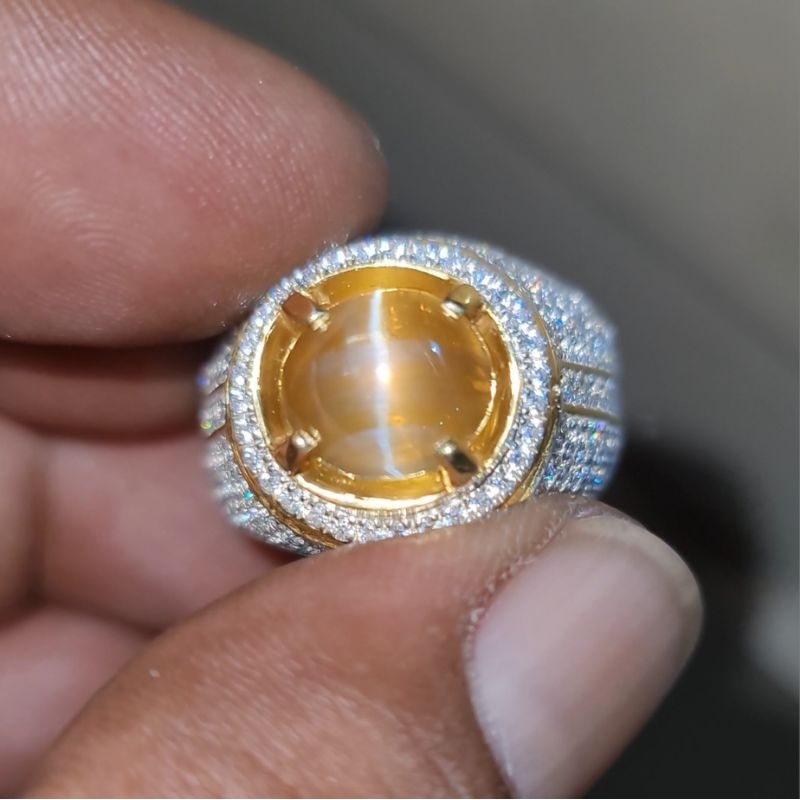 Batu Permata Natural Cat Eye Chrysoberyl 3.21ct NH Srilanka Ceylon