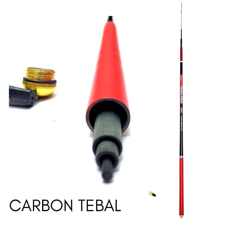 joran pancing tegek kaku oyama tenka pole 210 240 270 300 360 450 Ruas Panjang bahan carbon