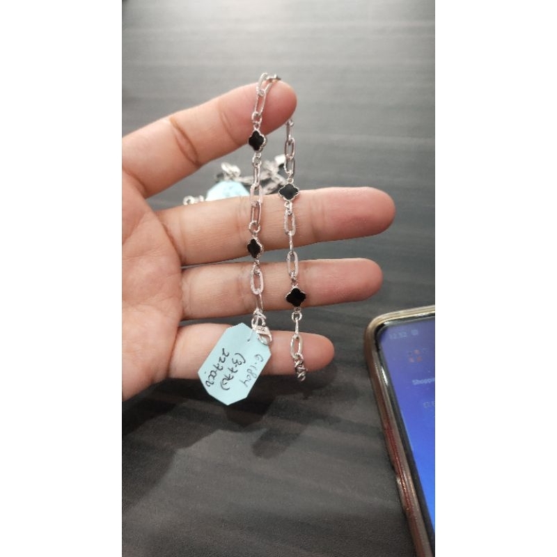 gelang rantai preman model vancleef hitam