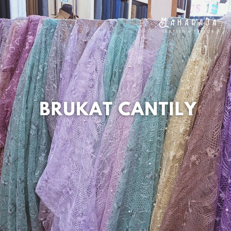 Kain Brukat Cantily murah banyak pilihan warna
