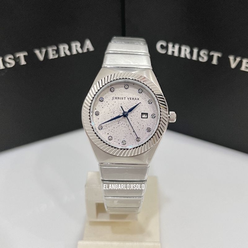 JAM TANGAN WANITA CHRIST VERRA CV 922707L-11 SLV ORIGINAL