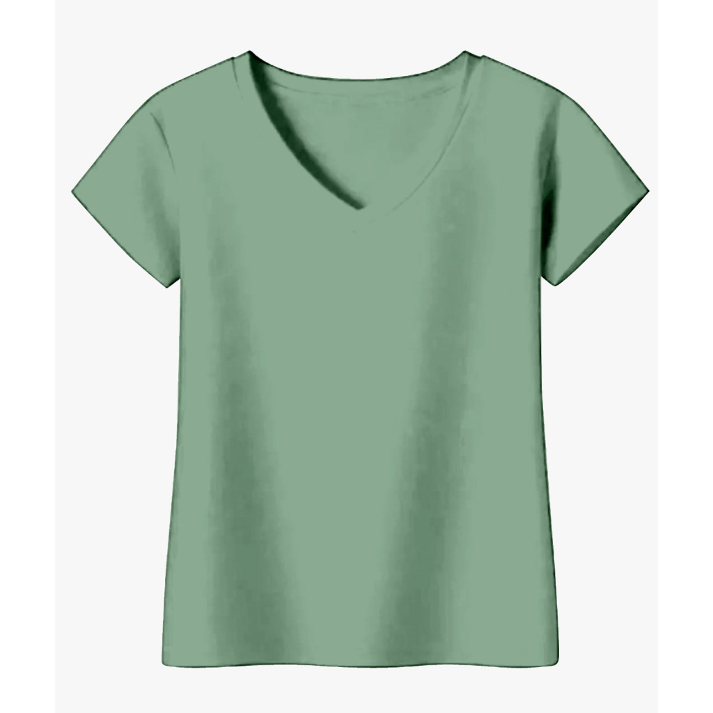 KAOS TSHIRT WANITA V-NECK POLOS