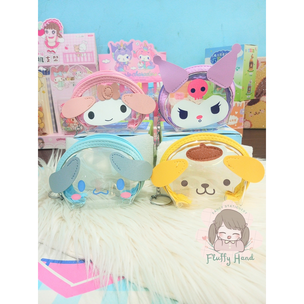 DOMPET KOIN SANRIO TRANSPARAN LUCU POMPOMPURIN CINNAMOROLL KUROMI MELODY