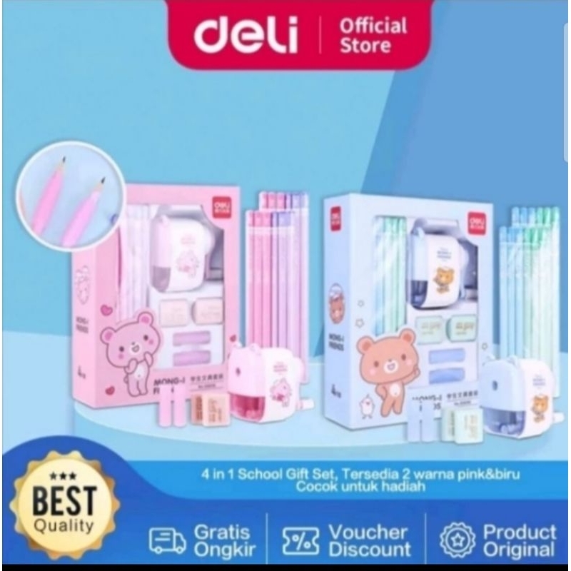 

deli stationery set 4 in 1 68896 / paket alat tulis